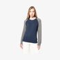 kariban Sweat-shirt BIO bicolore col rond manches raglan femme