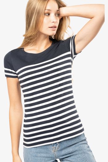 Image produit T-shirt marin col rond Bio femme