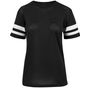 Build Your Brand Ladies Mesh Stripe - black/white - M