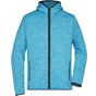 James&Nicholson Men's Knitted Fleece Hoody blue_melange/black