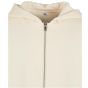 Build Your Brand Fluffy Zip Hoody White sand