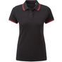 Asquith & Fox Polo passepoilé coupe classique femme - col contrasté black/red