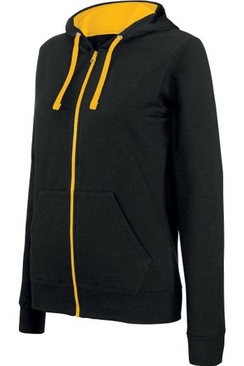Image produit sweat-shirt zippé capuche contrastée femme