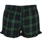 SF Clothing Women´s tartan frill lounge shorts navy_green_check