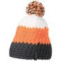 Myrtle Beach Crocheted Cap with Pompon carbon/orange/white