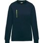 WK Designed To Work Sweat-shirt Day To Day zip poche contrastée unisexe navy/fluorescent_yellow