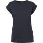 Build Your Brand Ladies Extended Shoulder Tee navy