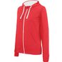Kariban sweat-shirt zippé capuche contrastée femme red/white