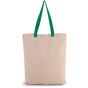 Kimood Sac shopping à soufflet avec poignées contrastées natural/kelly_green