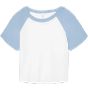 Bella Women's micro rib raglan baby tee white/baby_blue
