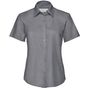Russell Collection Ladies’ short sleeve tailored oxford shirt silver