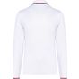 Kariban Polo maille piquée manches longues homme white/navy/red