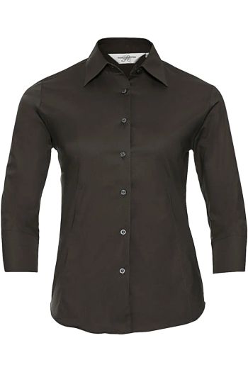 Image produit Chemise stretch ajustée manches ¾ femme