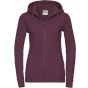 Russell Authentic Sweat capuche zippé femme burgundy