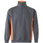 Velilla Sweat bicolore zippé grey/orange