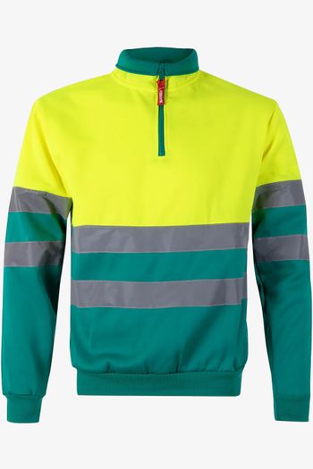 Image produit Sweat bicolore col zippé haute visibilité