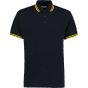 Kustom Kit Tipped Collar Polo Navy / Yellow