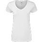 fruit of the loom Ladies 150 V-neck T white
