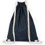 Kimood Sac à dos en coton bio avec cordelettes navy_blue