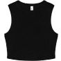 Bella Women's micro rib muscle crop tank solid_black_blend
