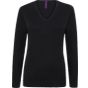 Henbury Ladies' 12gg v-neck jumper navy
