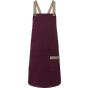 karlowsky Bib apron urban-look with cross straps and pocket aubergine