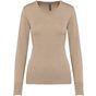 Kariban Pull col V femme beige_heather