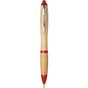 Bullet Stylo bille en bambou Nash naturel/rouge