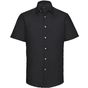 Russell Collection Men’s short sleeve tailored oxford shirt black