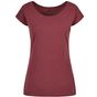 Build Your Brand Basic Ladies Wide Neck Tee cherry