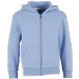 Build Your Brand Kids Fluffy Zip Hoody Powder blue