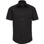 Russell Collection Men’s short sleeve fitted stretch shirt - black - S