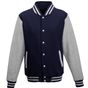AWDis Just Hoods Veste Varsity oxford_navy/heather_grey