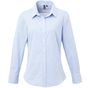 Premier Chemise à micro-carreaux vichy et manches longues pour femme light_blue/white