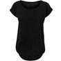 Build Your Brand Ladies Long Slub Tee black