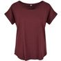 Build Your Brand Ladies Long Slub Tee cherry