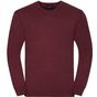 Russell V-neck Knit Pullover - cranberry_marl - M