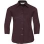 Russell Collection Ladies’ 3/4 sleeve fitted stretch shirt port/plum