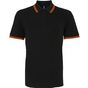 Asquith & Fox Polo passepoilé coupe classique homme - col contrasté - black/orange - L