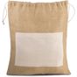 kimood Sac en toile de jute avec cordelettes natural/gold