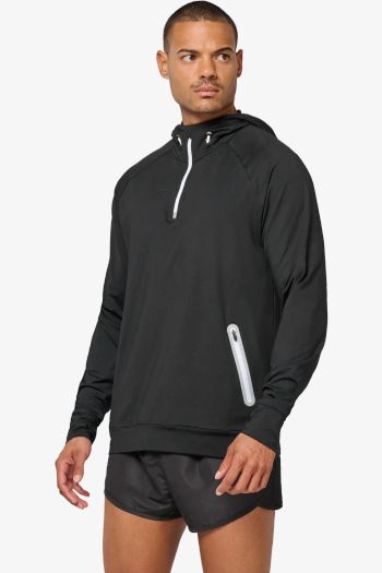 Image produit Sweat-shirt à capuche 1/4 zip sport unisexe