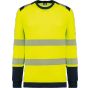 WK Designed To Work T-shirt de sécurité recyclé col rond manches longues unisexe hi_viz_yellow/navy