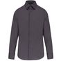 Kariban Chemise coton / élasthanne manches longues homme zinc