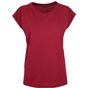 Build Your Brand Ladies Extended Shoulder Tee burgundy