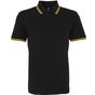 Asquith & Fox Polo passepoilé coupe classique homme - col contrasté black/yellow