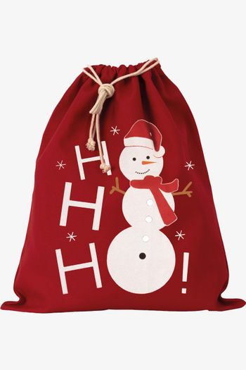 Image produit Sac coton à cordon motif bonhomme de neige