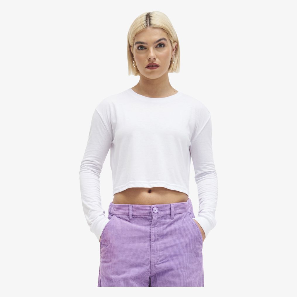 Women's Long Sleeve Cropped T Awdis just ts