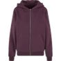 Build Your Brand Ladies Fluffy Zip Hoody Plum purple
