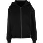 Build Your Brand Ladies Loose Fit Zip Hoody Black