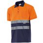 Velilla Polo bicolore manches courtes haute visibilité fluo_orange/navy